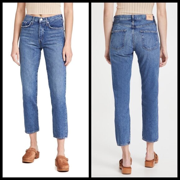 💕EDWIN💕 Cai High Waist Straight Leg Jeans Lumineer 100% Cotton Rigid 32 NWT - Picture 4 of 16